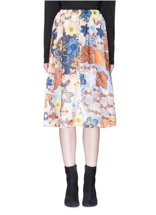 Main View - Click To Enlarge - ACNE STUDIOS - 'Sabina' retro floral print satin A-line skirt