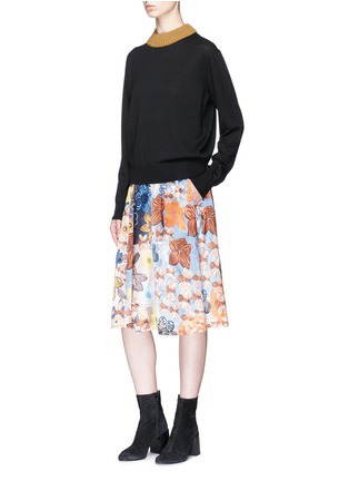 Figure View - Click To Enlarge - ACNE STUDIOS - 'Sabina' retro floral print satin A-line skirt