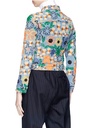 Back View - Click To Enlarge - ACNE STUDIOS - 'Chea' botanical embroidered cropped denim jacket