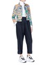 Figure View - Click To Enlarge - ACNE STUDIOS - 'Chea' botanical embroidered cropped denim jacket
