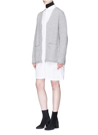 Figure View - Click To Enlarge - ACNE STUDIOS - 'Donya L' oversized wool rib knit cardigan