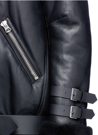 Detail View - Click To Enlarge - ACNE STUDIOS - 'Velocite' oversized lambskin leather biker jacket