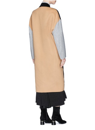 Back View - Click To Enlarge - ACNE STUDIOS - 'Cales' colourblock belted wool-cashmere melton coat