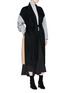 Figure View - Click To Enlarge - ACNE STUDIOS - 'Cales' colourblock belted wool-cashmere melton coat