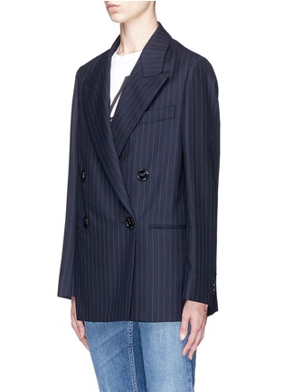 Front View - Click To Enlarge - ACNE STUDIOS - 'Jara' pinstripe double breasted blazer