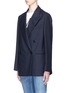 Front View - Click To Enlarge - ACNE STUDIOS - 'Jara' pinstripe double breasted blazer