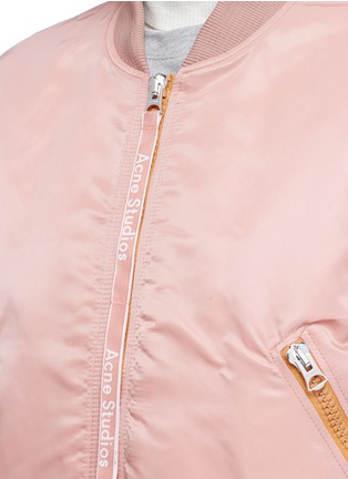 Detail View - Click To Enlarge - ACNE STUDIOS - 'Clea' satin bomber jacket