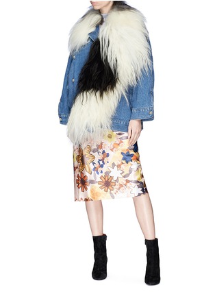 Figure View - Click To Enlarge - ACNE STUDIOS - 'Ched' lambskin shearling denim jacket