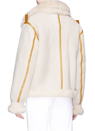 Back View - Click To Enlarge - ACNE STUDIOS - 'Lore' colourblock lambskin shearling jacket