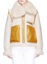 Main View - Click To Enlarge - ACNE STUDIOS - 'Lore' colourblock lambskin shearling jacket