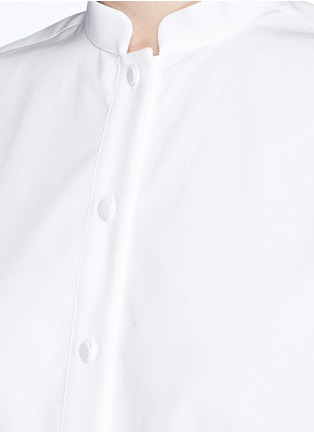 Detail View - Click To Enlarge - VALENTINO GARAVANI - Guipure lace hem cotton poplin shirt dress