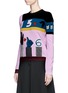 Front View - Click To Enlarge - VALENTINO GARAVANI - Number hand sign intarsia sweater