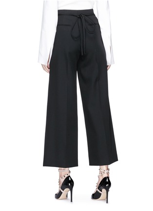 Back View - Click To Enlarge - VALENTINO GARAVANI - Curved waist virgin wool suiting culottes
