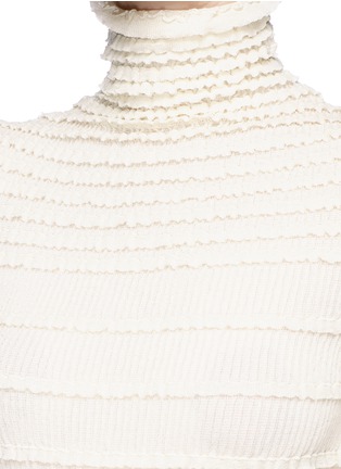 Detail View - Click To Enlarge - VALENTINO GARAVANI - Ruffle trim turtleneck sweater