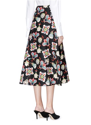 Back View - Click To Enlarge - VALENTINO GARAVANI - Pop flower print virgin wool-silk midi skirt
