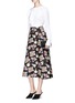 Figure View - Click To Enlarge - VALENTINO GARAVANI - Pop flower print virgin wool-silk midi skirt