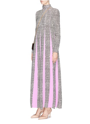 Figure View - Click To Enlarge - VALENTINO GARAVANI - Contrast godet wavy graphic print maxi dress