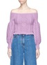 Main View - Click To Enlarge - VALENTINO GARAVANI - Bobble cable knit cropped off-shoulder sweater