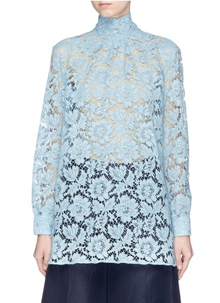 Main View - Click To Enlarge - VALENTINO GARAVANI - Scarf neck floral lace tunic top