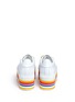 Back View - Click To Enlarge - JOSHUA SANDERS - Smiley® fur patch stripe flatform leather sneakers