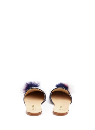 Back View - Click To Enlarge - JOSHUA SANDERS - Fur unicorn appliqué leather slippers
