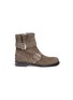 Main View - Click To Enlarge - JIMMY CHOO - 'Blyss' studded buckled suede mid calf boots