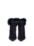 Front View - Click To Enlarge - JIMMY CHOO - 'Tesler 65' fox fur pompom suede ankle booties