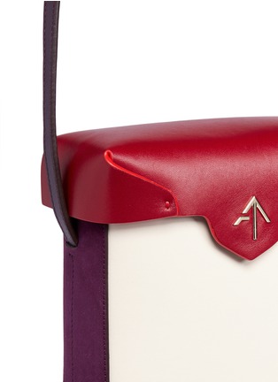  - MANU ATELIER - 'Pristine' mini suede panel leather crossbody bag