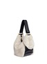 Detail View - Click To Enlarge - MANU ATELIER - 'Fernweh' micro colourblock leather and shearling handbag