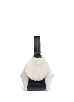 Main View - Click To Enlarge - MANU ATELIER - 'Fernweh' micro colourblock leather and shearling handbag