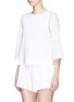 Front View - Click To Enlarge - KISUII - 'Lina' open lace back cotton top
