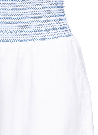 Detail View - Click To Enlarge - KISUII - 'Faria' stitch waist frayed shorts