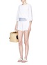 Figure View - Click To Enlarge - KISUII - 'Faria' stitch waist frayed shorts