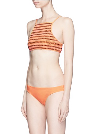Figure View - Click To Enlarge - KISUII - 'Terez' smocked cropped swim top
