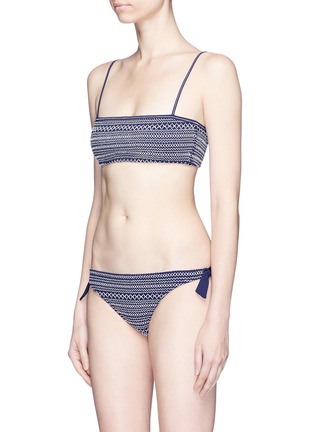 Figure View - Click To Enlarge - KISUII - Smocked front tie side bikini bottoms