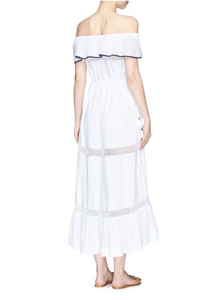 Back View - Click To Enlarge - KISUII - 'Olimpia' ruffle off-shoulder cotton maxi dress