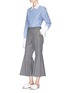 Figure View - Click To Enlarge - MUVEIL - Cropped bell cuff suiting pants