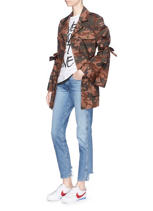 Figure View - Click To Enlarge - MUVEIL - Camouflage tie sleeve utility jacket