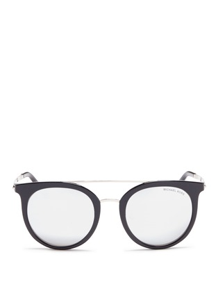 Main View - Click To Enlarge - MICHAEL KORS - 'Ila' double bridge round mirror sunglasses
