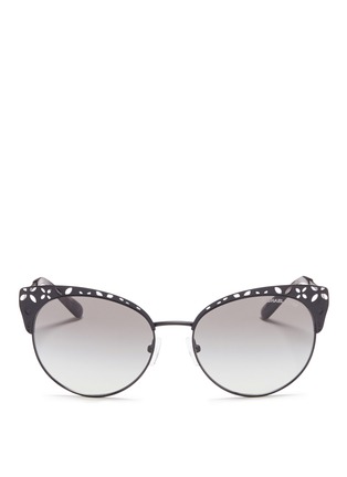 Main View - Click To Enlarge - MICHAEL KORS - 'Evy' floral cutout matte metal cat eye sunglasses