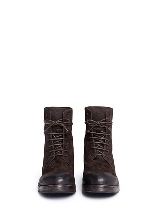 Front View - Click To Enlarge - MARSÈLL - 'Zucca Zeppa' suede combat boots