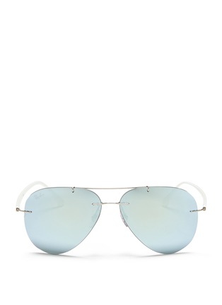 Main View - Click To Enlarge - RAY-BAN - 'RB8058 LightRay' rimless mirror aviator sunglasses