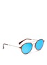 Figure View - Click To Enlarge - RAY-BAN - 'RB4287' acetate rim metal mirror sunglasses