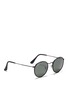 Figure View - Click To Enlarge - RAY-BAN - 'Round Craft' leather and metal sunglasses