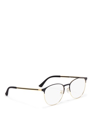 Figure View - Click To Enlarge - RAY-BAN - 'RB6375' rubber inset metal temple round optical glasses