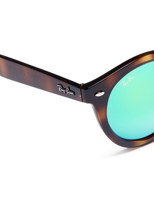 Detail View - Click To Enlarge - RAY-BAN - 'RB4261' tortoiseshell acetate round mirror sunglasses