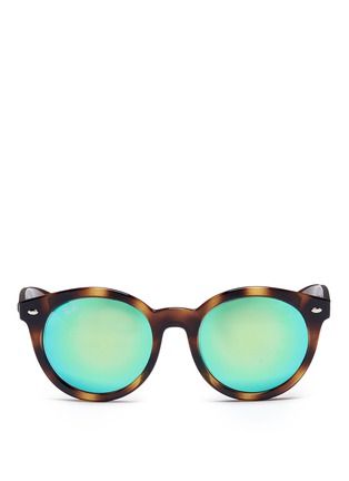 Main View - Click To Enlarge - RAY-BAN - 'RB4261' tortoiseshell acetate round mirror sunglasses