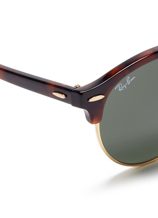 Detail View - Click To Enlarge - RAY-BAN - 'Clubround' metal rim tortoiseshell acetate browline sunglasses