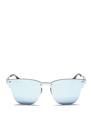 Main View - Click To Enlarge - RAY-BAN - 'Blaze Clubmaster' metal mirror sunglasses