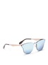 Figure View - Click To Enlarge - RAY-BAN - 'Blaze Clubmaster' metal mirror sunglasses